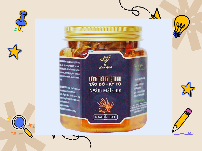 Đông Trùng Hạ Thảo Kỷ Tử Táo Đỏ Ngâm Mật Ong Rừng